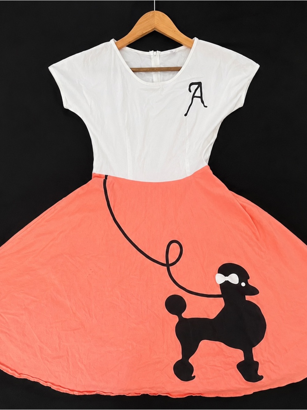 Retro Poodle Skirt Dress 1950’s Stretch Cute Swing Skater size M sock hop